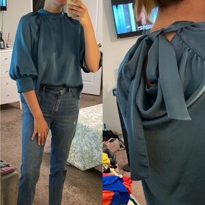 ZARA tie top blouse